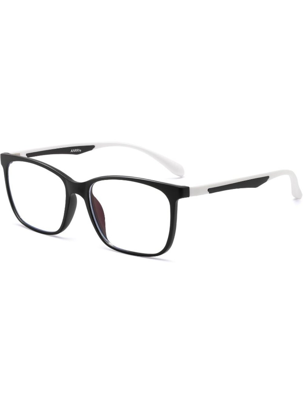 Women's Black-White Blocking Glasses for Computer Use Blue Light Eyestrain Lens